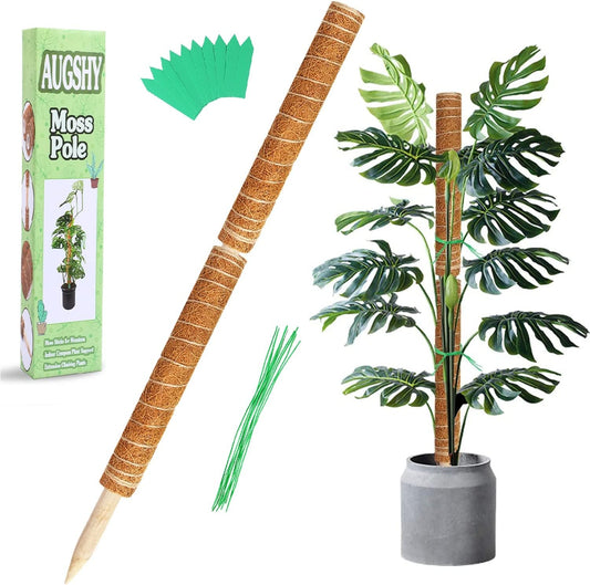 Moss Pole,  27 Inch Moss Poles - 2Pcs 17 Inch Plant Stakes Moss Sticks for Monstera Indoor Creepers Plant Support Extension Climbing Plants